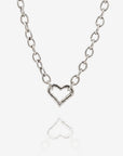 Ruby Heart Necklace Silver