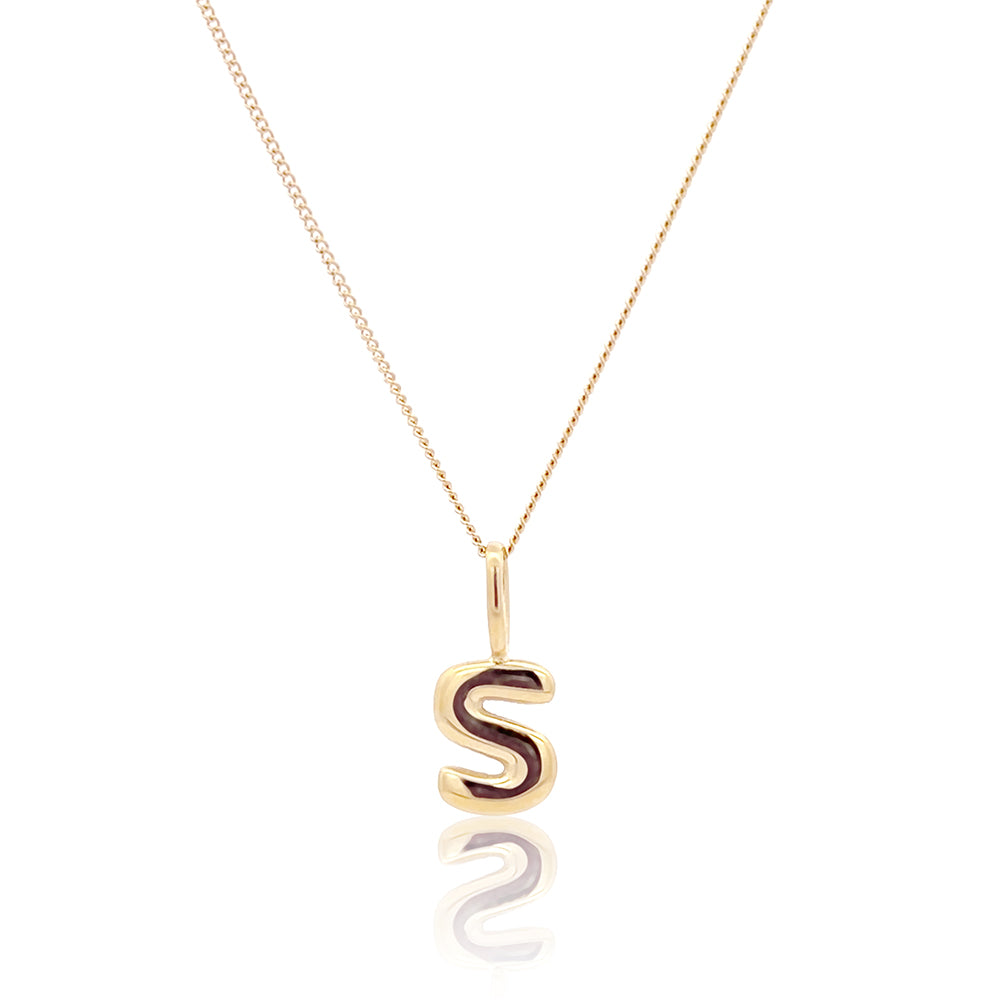 Initial Necklace Bubble Gold