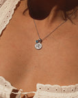 Sagittarius Coin Necklace With Your Birthstone Silver