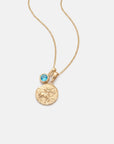 Sagittarius Coin Necklace With Your Birthstone Gold