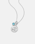 Sagittarius Coin Necklace With Your Birthstone Silver