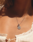 Scorpio Coin Necklace With Your Birthstone Silver