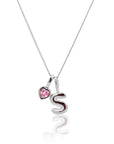 Initial Necklace Bubble With Your Birthstone Silver A-Z