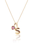 Initial Necklace Bubble With Your Birthstone A-Z