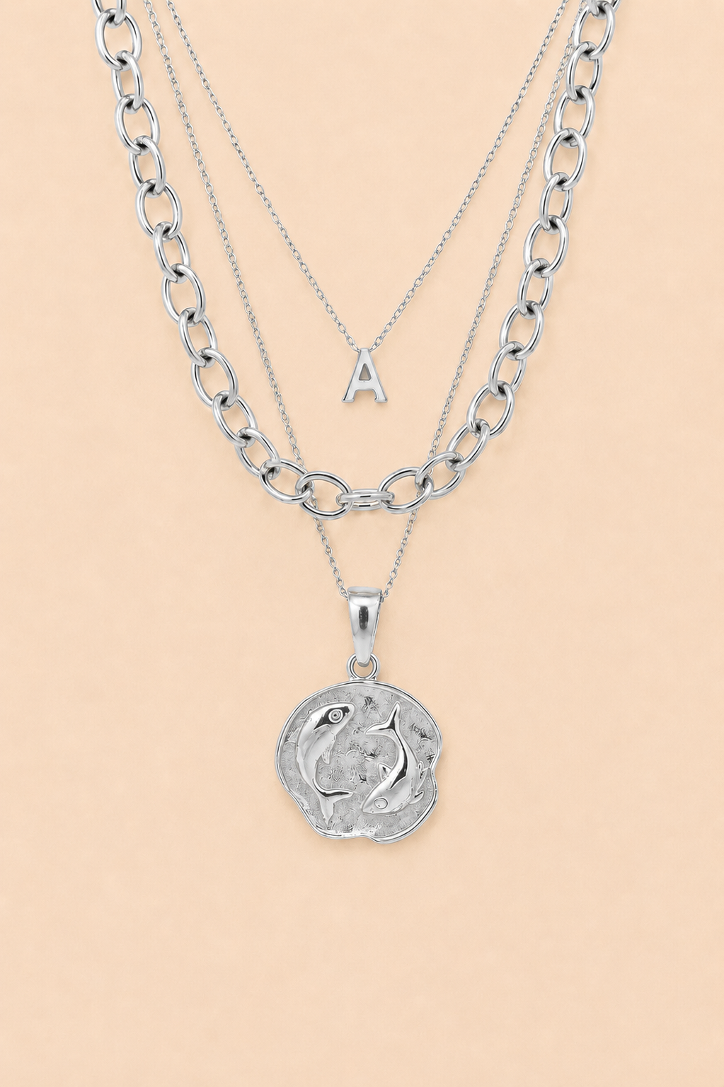 Petite Initial &amp; Zodiac Stack Silver