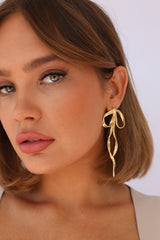 Take a Bow Earrings Gold