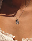 Taurus Coin Necklace With Your Birthstone Silver