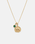 Taurus Coin Necklace With Your Birthstone Gold