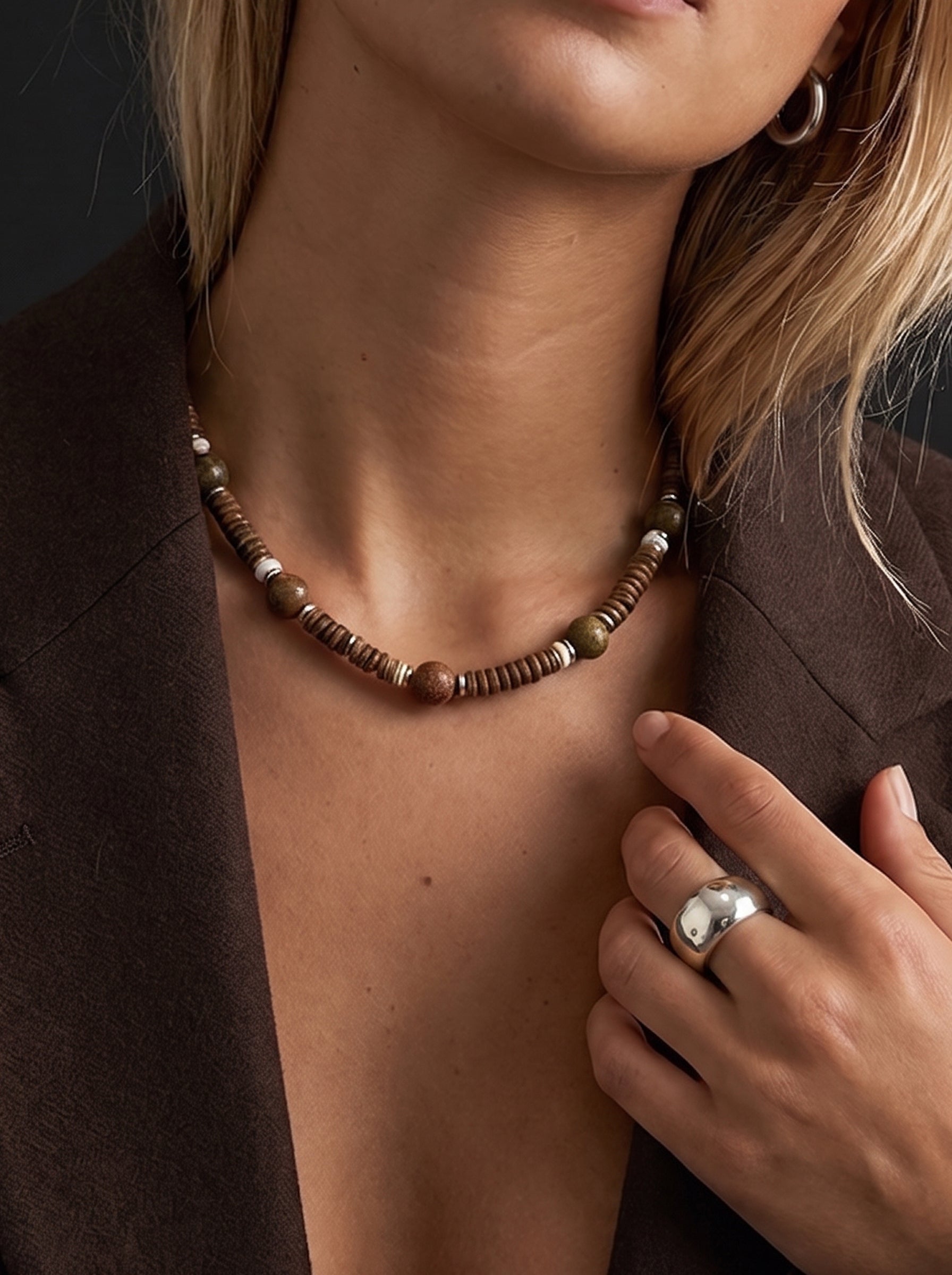 Terra Stone Necklace Silver