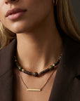 Terra Stone & Bar Necklace Stack Gold