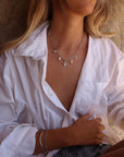 The Marina Initial Charm Necklace A - Z Silver