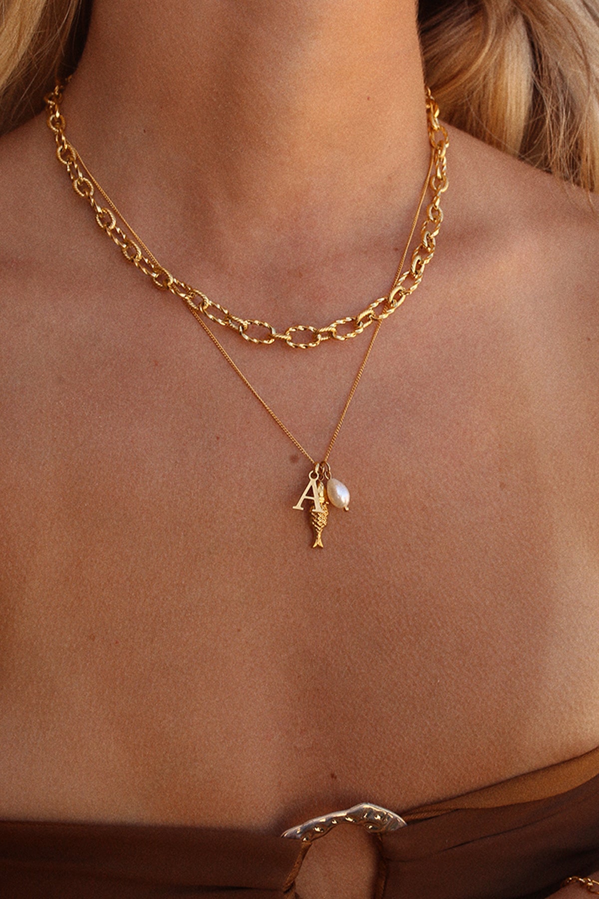 Sierna Initial Necklace A - Z Gold