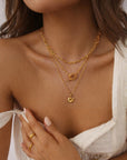Bubble Initial Necklace - Two Letters Gold