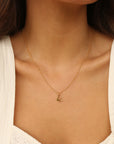 Initial Necklace Cursive Gold A-Z
