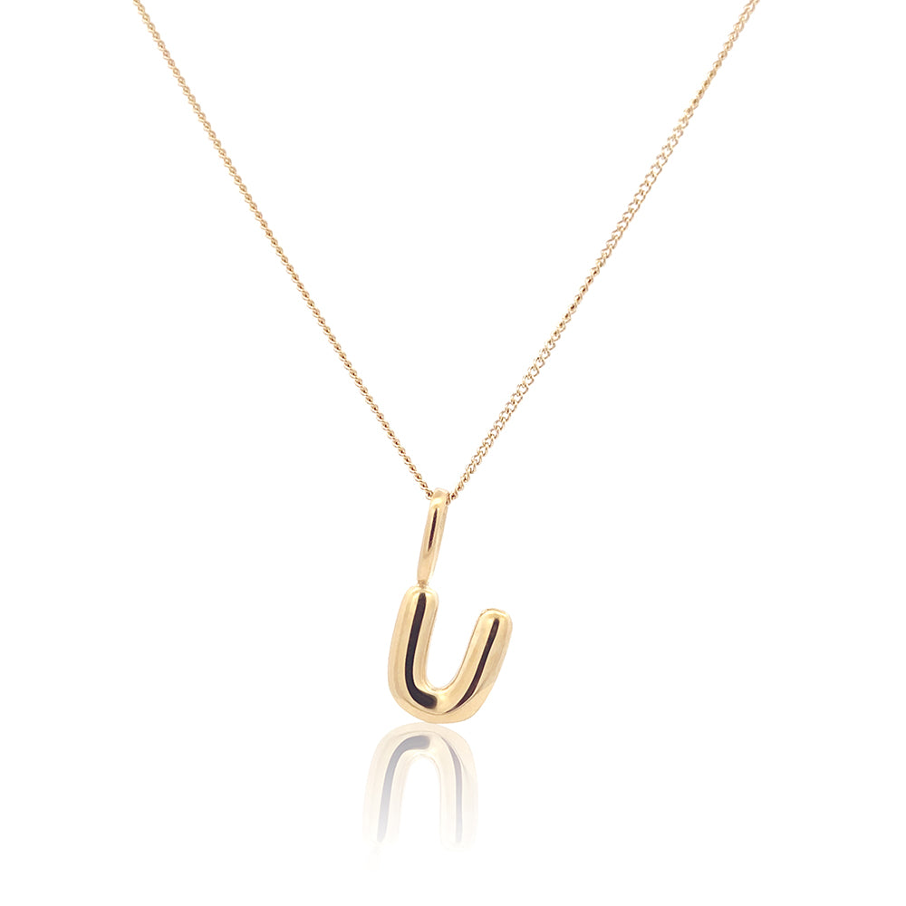 Initial Necklace Bubble Gold