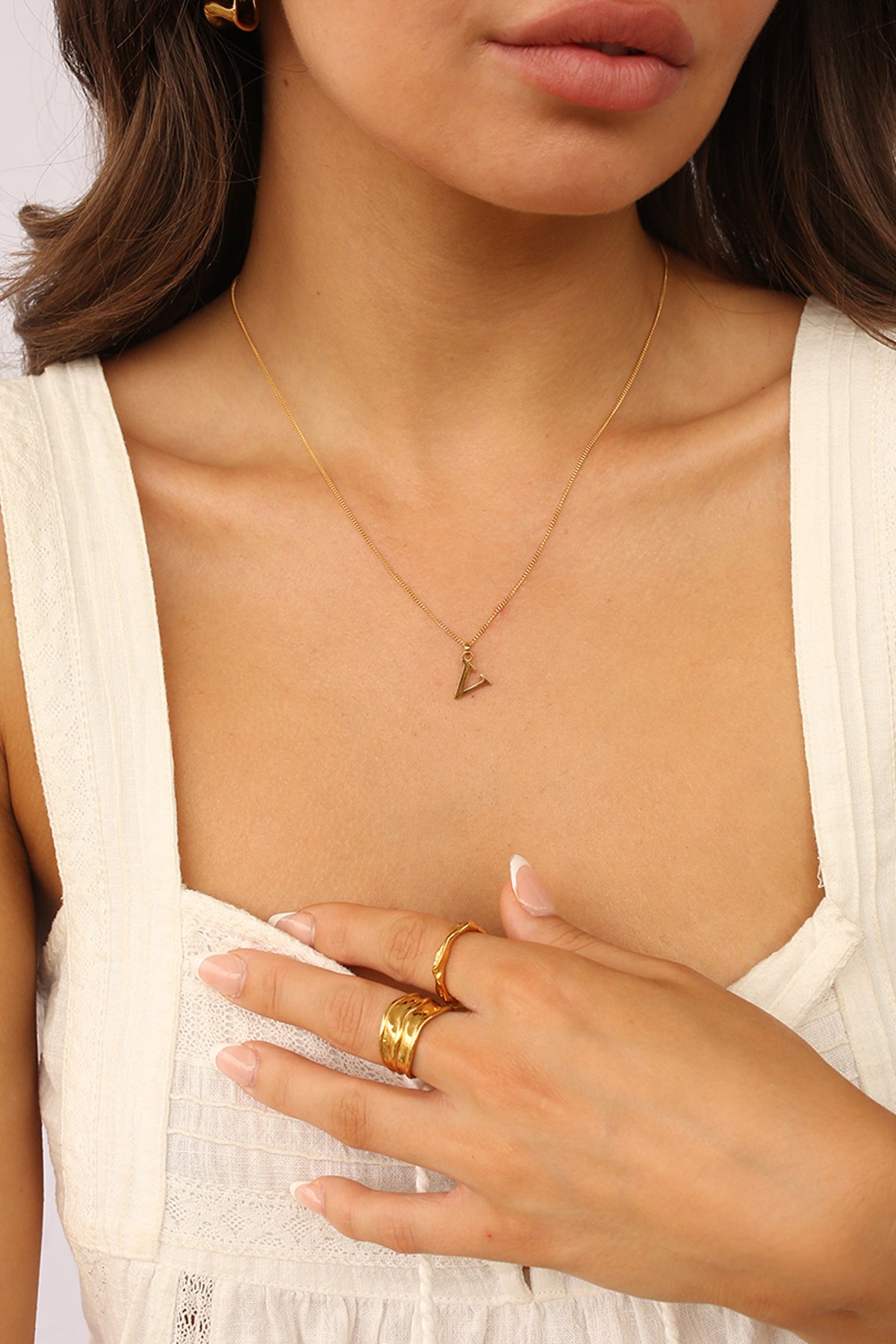 Initial Necklace Lower Case Gold A-Z