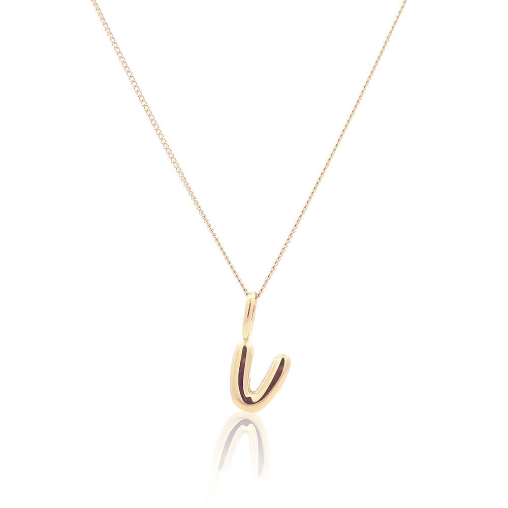 Initial Necklace Bubble Gold