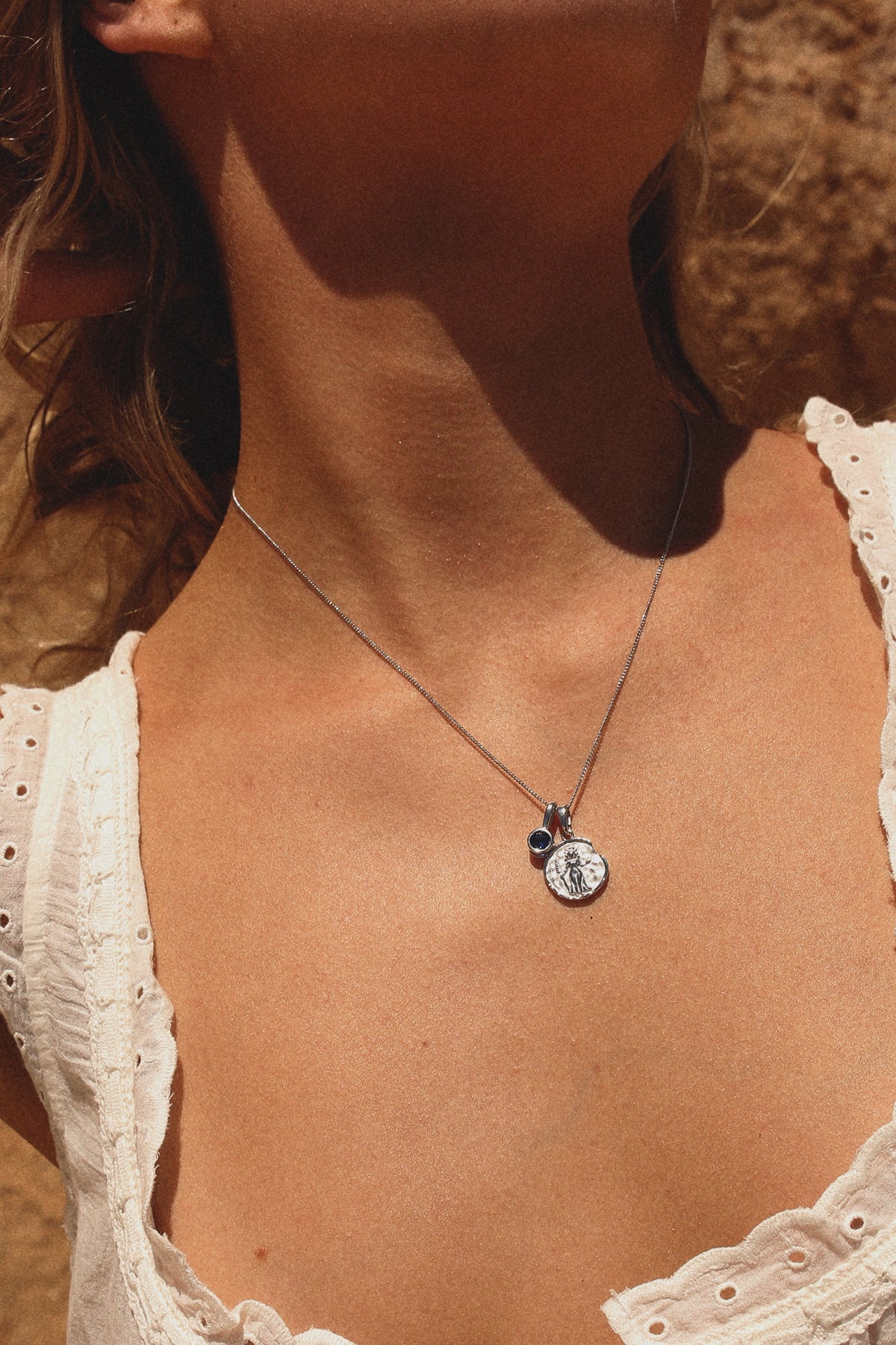 Virgo Coin Necklace With Your Birthstone Silver