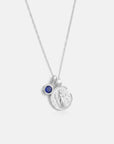 Virgo Coin Necklace With Your Birthstone Silver
