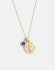 Virgo Coin Necklace With Your Birthstone Gold
