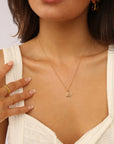 Initial Necklace Cursive Gold A-Z