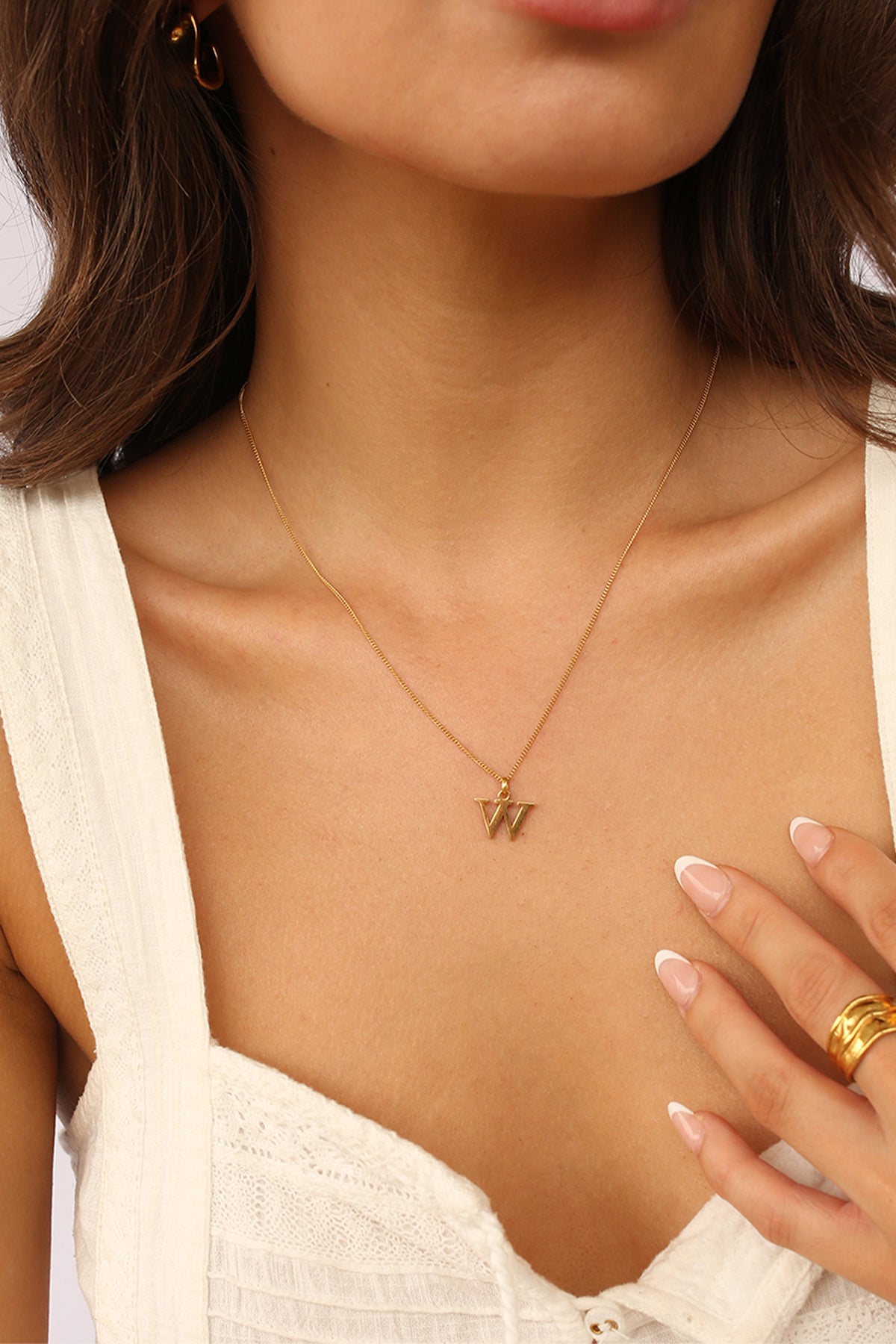 Initial Necklace Lower Case Gold A-Z