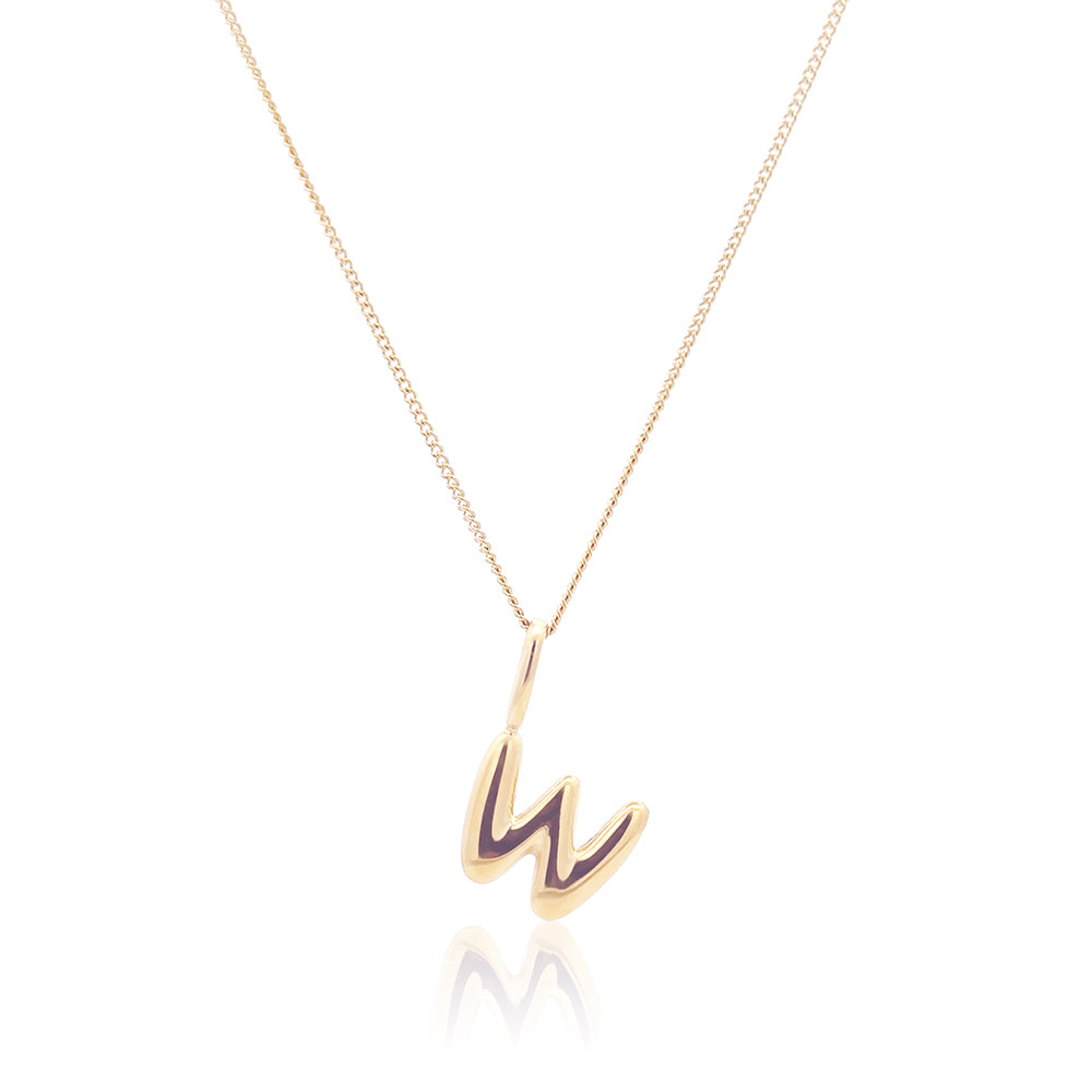 Initial Necklace Bubble Gold