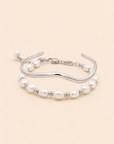 Pearl & Wave Petite Bracelet Stack Silver