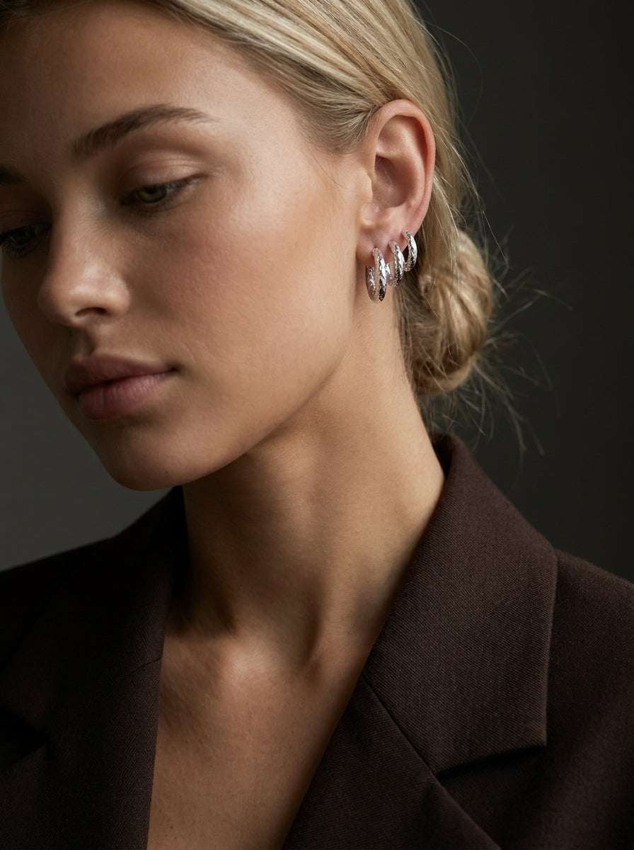 Winslow Huggie Earrings Silver