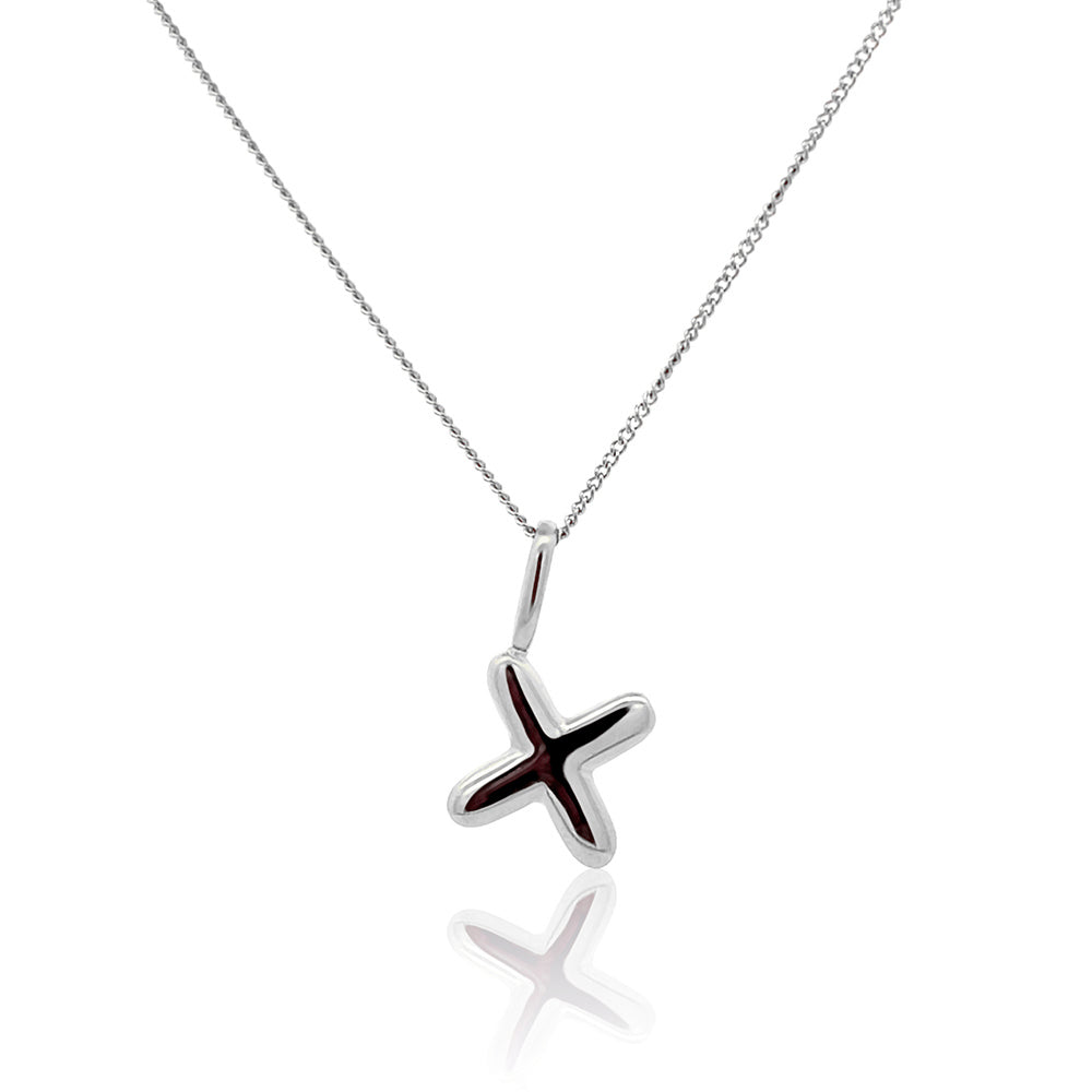 Initial Necklace Bubble Silver