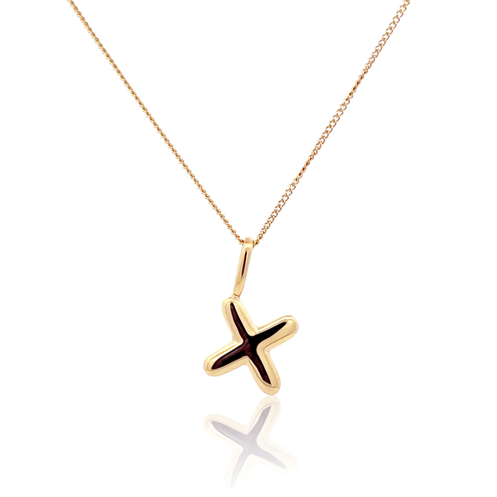 Initial Necklace Bubble Gold