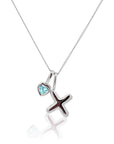 Initial Necklace Bubble With Your Birthstone Silver A-Z