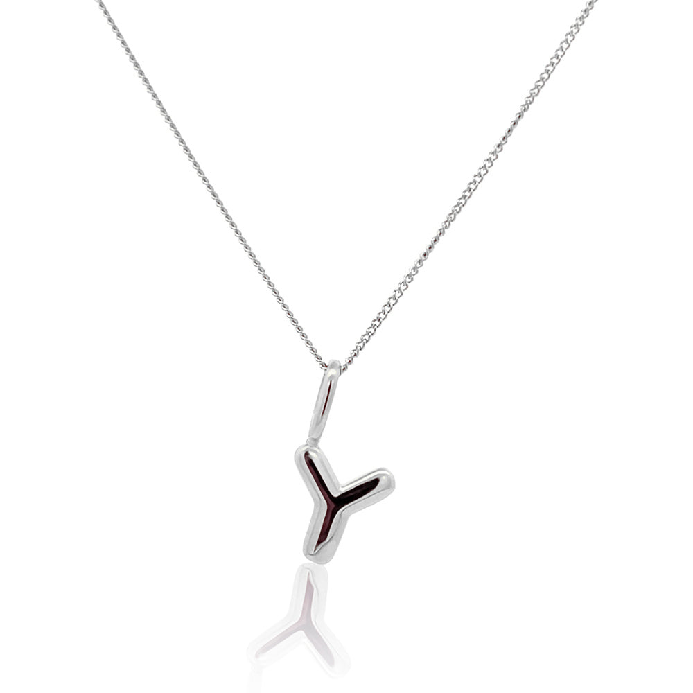 Initial Necklace Bubble Silver