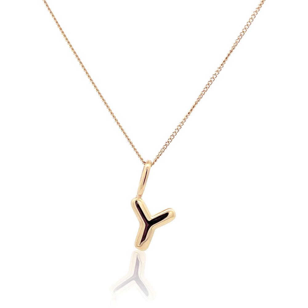 Initial Necklace Bubble Gold