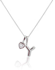 Initial Necklace Bubble With Your Birthstone Silver A-Z