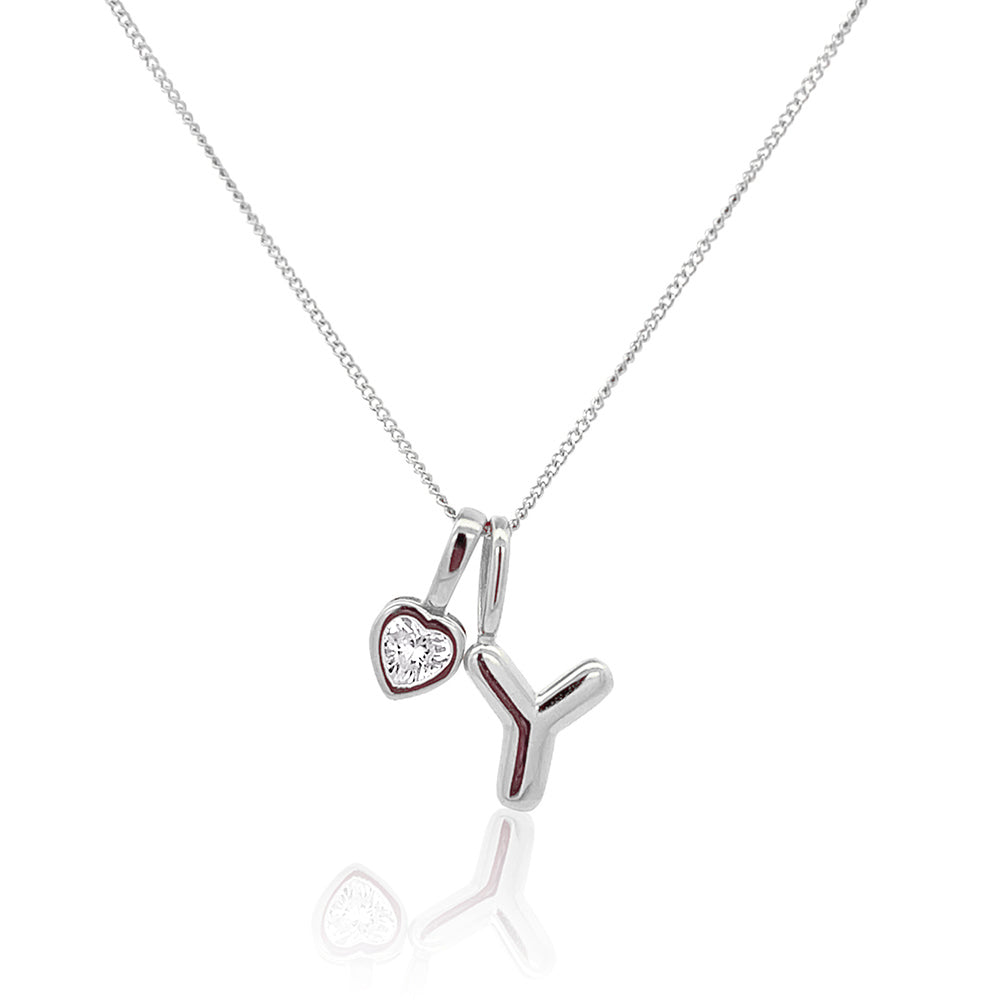 Initial Necklace Bubble With Your Birthstone Silver A-Z