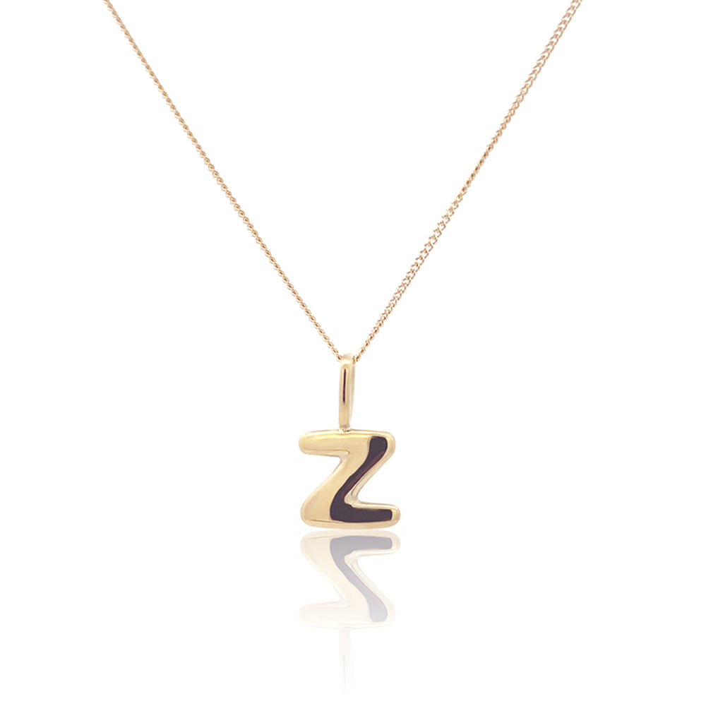 Initial Necklace Bubble Gold