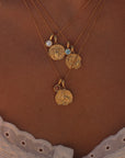Aries Coin Necklace With Your Birthstone Gold