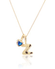 Initial Necklace Bubble With Your Birthstone A-Z